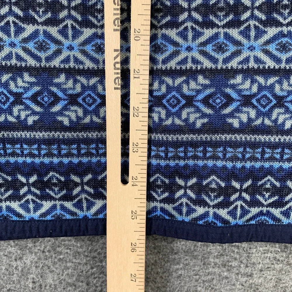 Vineyard Vines Jacket Men Medium Blue Fair Isle Fleece Full Zip Southwestern